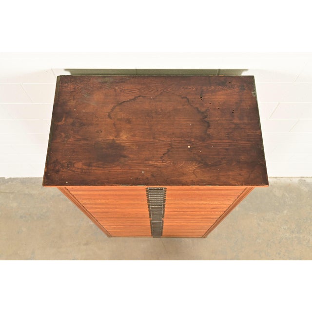 Antique Arts & Crafts Oak 40-Drawer Architect's Blueprint Flat File Cabinet, Circa 1900 For Sale - Image 10 of 13