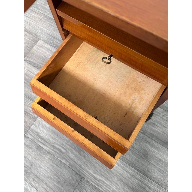 Mid-Century Italian Teak Desk with Chest of Drawers, 1960s For Sale - Image 9 of 17