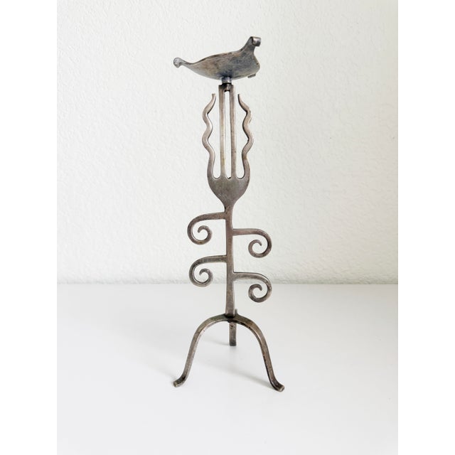 Metal Postmodern Steel Candle Holder For Sale - Image 7 of 8