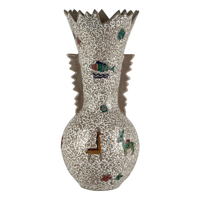 Decorative Ceramic Vase by G. Molaroni, 1960 For Sale