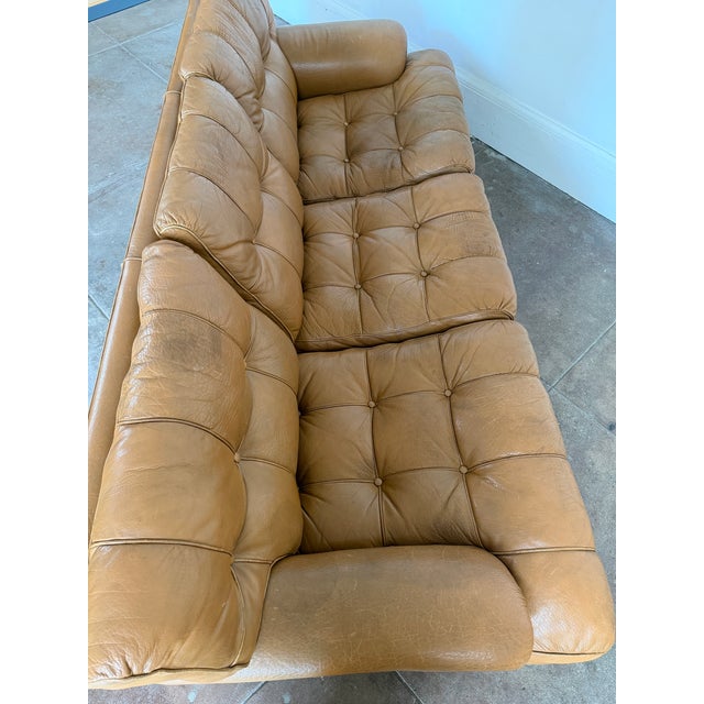 Vintage 1970s Buffalo Leather Attributed to Arne Norell "Mexico" Sofa For Sale - Image 16 of 18