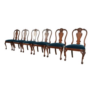 Smith & Watson Georgian Carved Mahogany Dining Chairs, Set of Six For Sale