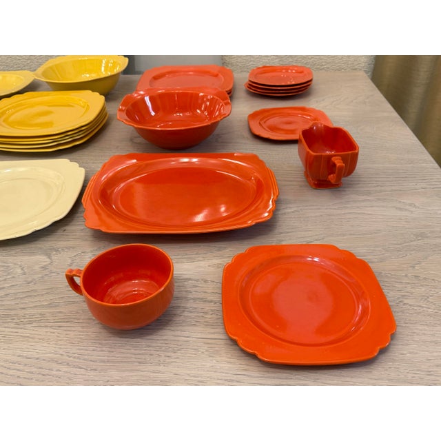 Yellow Riviera Dinnerware by Homer Laughlin Set, Circa 1930 For Sale - Image 8 of 12
