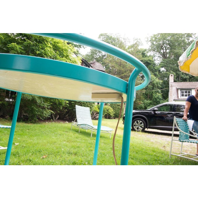 1960s Tropitone Turquoise Circular Cart For Sale - Image 4 of 9