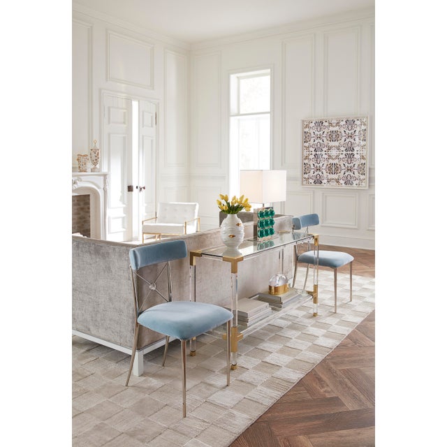 Jonathan Adler Rider Dining Chair, Rialto Sky For Sale - Image 11 of 12