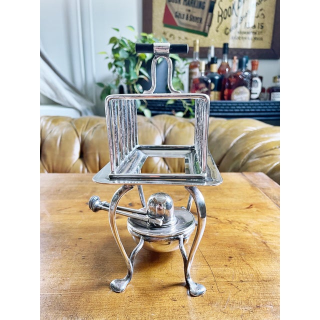 Antique Asprey & Co Silver Toast Rack With Oil Burner | Chairish