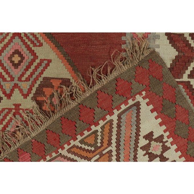 Textile Vintage Persian Kilim in Brick Red With Polychromatic Medallions by Rug & Kilim For Sale - Image 7 of 7