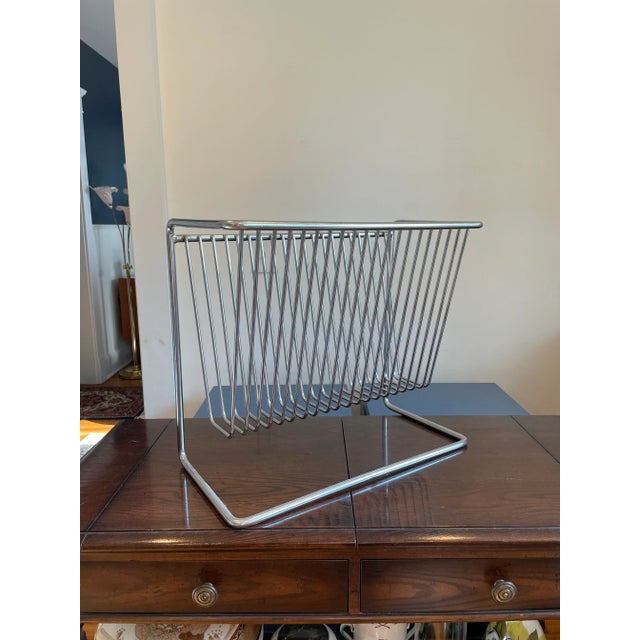 Vintage Cantilever Chrome Magazine Rack Chairish
