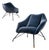 Brazilian Modern “Concha” Armchairs in Iron and Dedar's Blue Mohair, Carlo Hauner, Brazil, 1950s — Lot 83C For Sale
