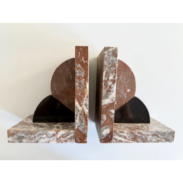 Stone Antique Art Deco French Marble Bookends, 1910-30s, Set of 2 For Sale - Image 7 of 10