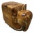 Vintage Boho Wood and Brass Carved Elephant For Sale