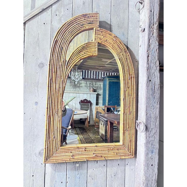 Vintage Bamboo Wall Mirror from Vivai Del Sud For Sale - Image 8 of 8