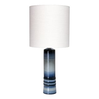 Large Gradient Blue Ceramic Table Lamp by Olle Alberius for Rörstrand, Sweden, 1960s For Sale