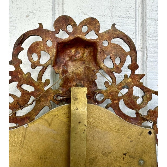 Antique Bronze Ornate Gone With the Wind Standing Dresser Vanity Makeup Table Mirror For Sale - Image 9 of 12