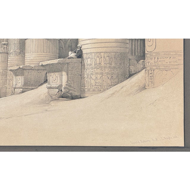 Traditional David Roberts Hand-Colored Egypt Lithograph – Temple of Edfu – 19th Century For Sale - Image 3 of 7