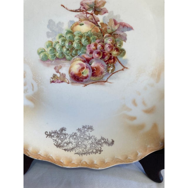 Ceramic Antique d.e. McNicol England Fruit Motif Decorative Plate For Sale - Image 7 of 11