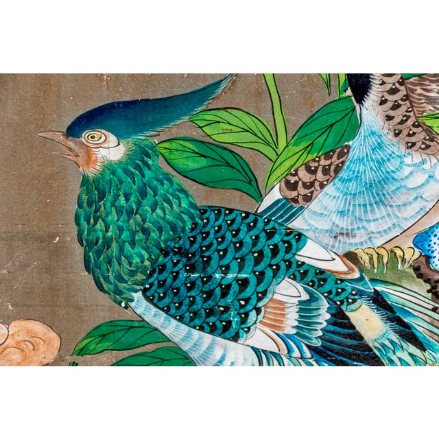 Framed Late 19th Century Hand-Painted Chinoiserie Wallpaper Panel For Sale - Image 9 of 11