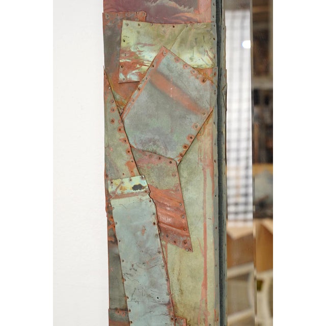 2020s Handcrafted Copper Collage Beveled Dressing Mirror For Sale - Image 5 of 7