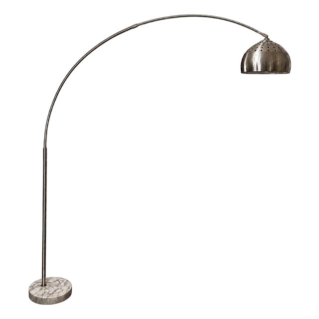 Mid 20th Century Achille and Pier Giacomo Castiglioni–Inspired Arched Floor Lamp For Sale