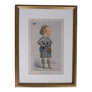 Vanity Fair Men of the Day John Campbell, 9th Duke of Argyll No. 13 1870 Lithograph, Framed