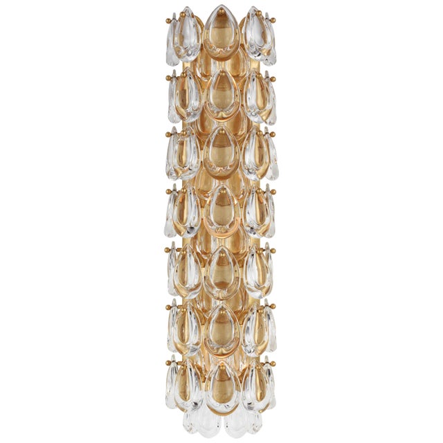 Liscia 22" Sconce in Gild with Crystal Designer: AERIN Height: 21.75" Extension: 4.25" Backplate: 4.25" x 19.5" Rectangle...