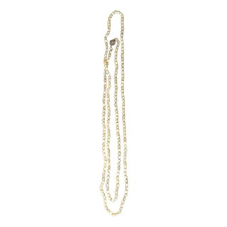 Antique 60" Necklace Shell Beads With Worthy Clasp For Sale
