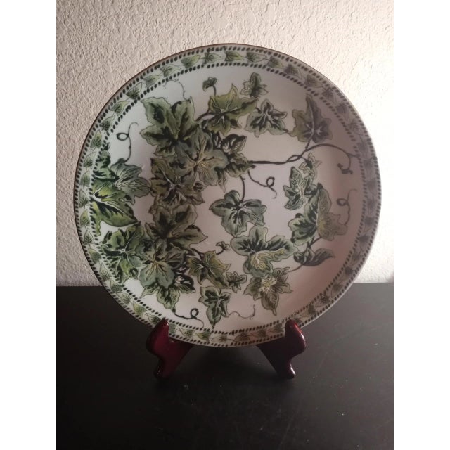Art Deco Vintage Ivy Embossed Ceramic Decorative Plate For Sale - Image 3 of 7