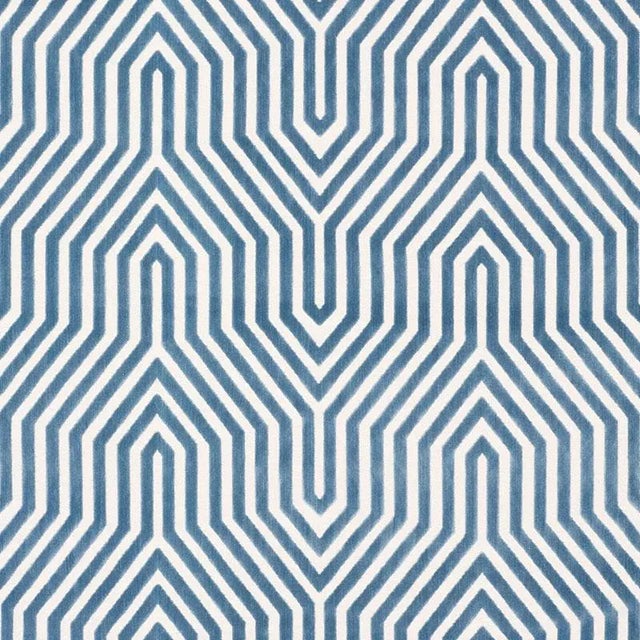 Sample - Schumacher X Mary Mcdonald Vanderbilt Velvet Fabric in Marine For Sale
