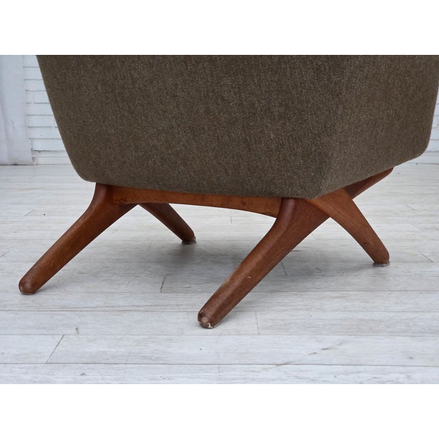 Vintage Danish Chair in Wool Fabric by Illum Wikkelsø, 1960s For Sale - Image 16 of 18