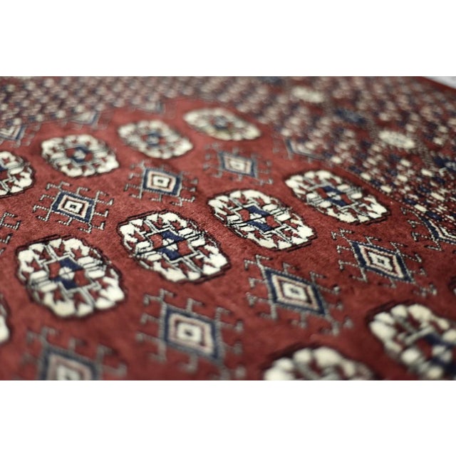 Vintage Red Hand-Woven Oriental Bokhara Rug, 1960s For Sale - Image 17 of 18