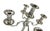 Metal Large Empire Silverplated Brass Five-Arm Candelabras, 1940s, Set of 2 For Sale - Image 7 of 14