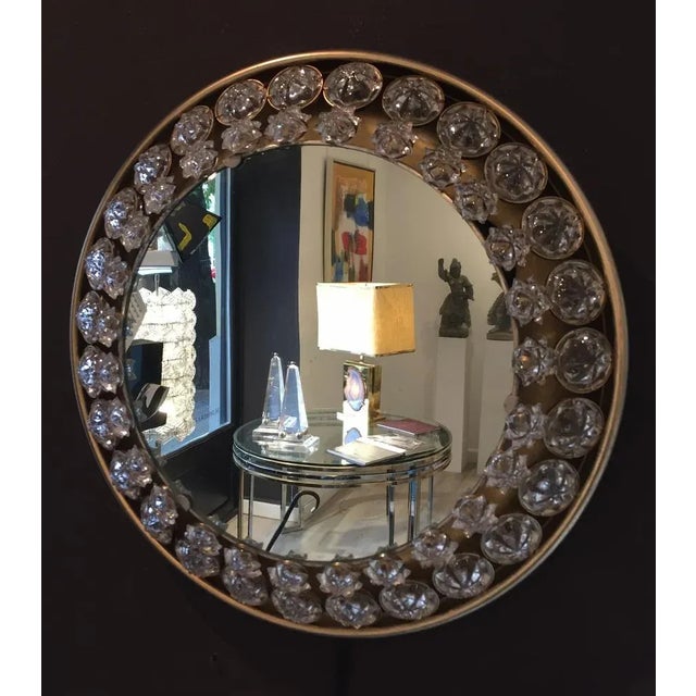 Lighting Mirror in Brass and Resin, in Flawless conditions. Designed 1970 to 1979