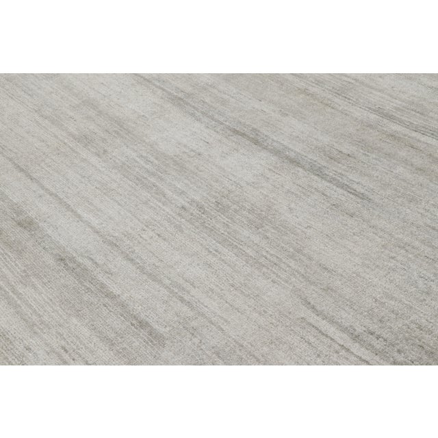 Rug & Kilim’s Modern Textural Square Rug in Silver-Gray Tones For Sale In New York - Image 6 of 9