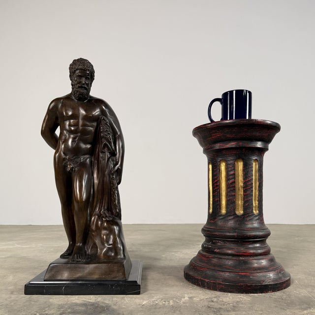 Bronze Hercules Sculpture After Farnese – Classical Weary Heracles, 24” Tall For Sale - Image 11 of 11