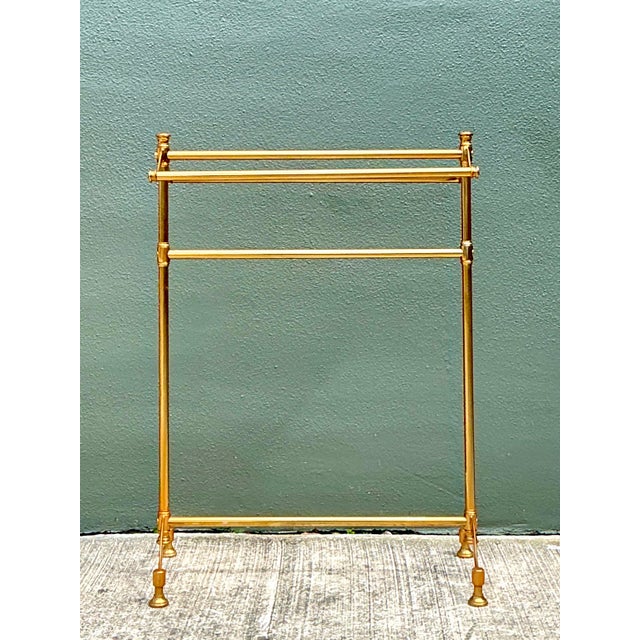 Late 20th Century Vintage Polished Brass Blanket Rail For Sale - Image 5 of 12