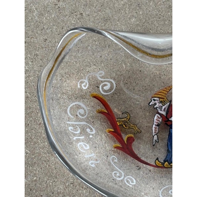 Glass Trinket Tray in Enameled Glass by Émile Gallé For Sale - Image 7 of 9