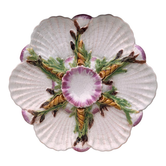 Majolica White Oyster Plate, George Jones, Circa 1878 For Sale