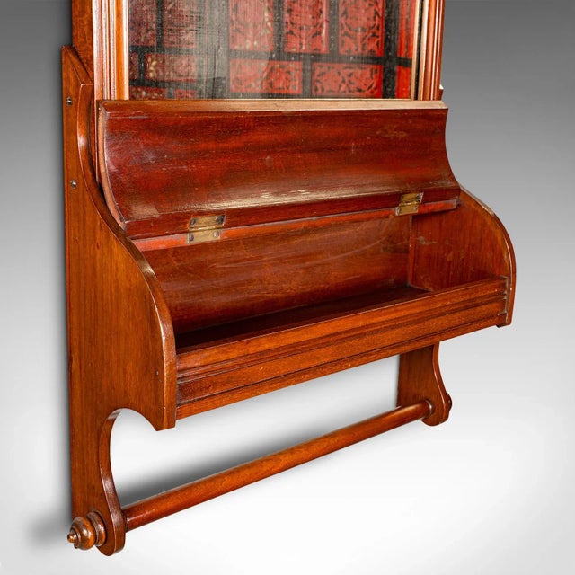 Brown 1880's Antique Valet Mirror With Glove Box For Sale - Image 8 of 9