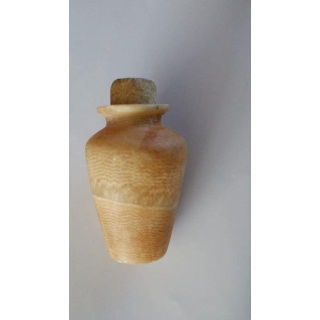 19th C Egyptian Revival Beige Alabaster Flask - 1 Pc For Sale - Image 11 of 11