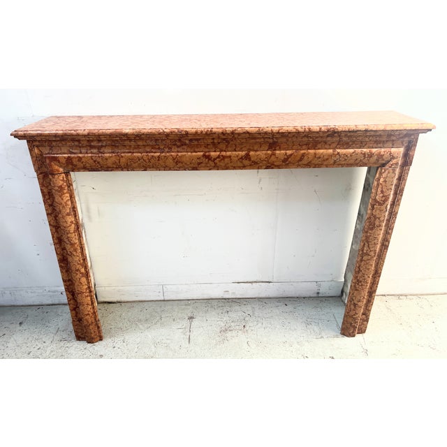 Louis XIV Style Fireplace in Speckled Breccia Marble, 1800s For Sale - Image 3 of 12