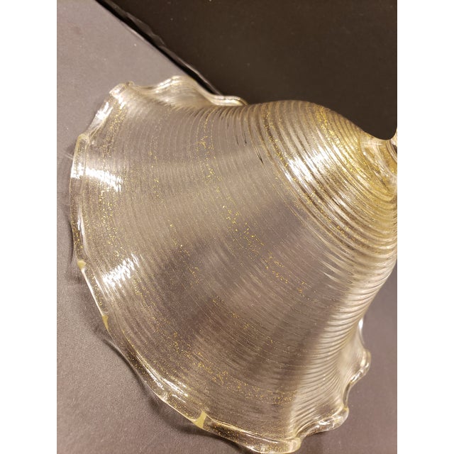 Murano Glass 3 Dolphin Tazza Compote Rigadin Gold Polveri Attr Salviati For Sale - Image 16 of 16