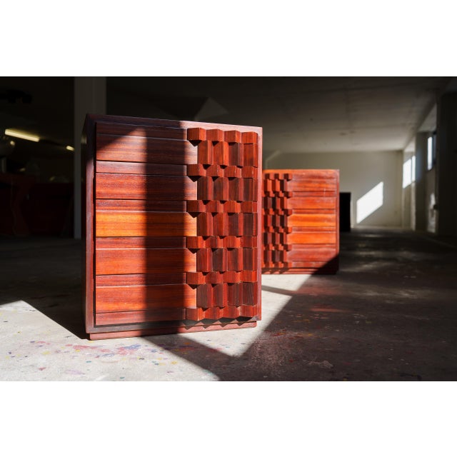 Diamante Night Cabinets in Mahogany, 1970s, Set of 2, in Very Good conditions. Designed 1970 to 1979
