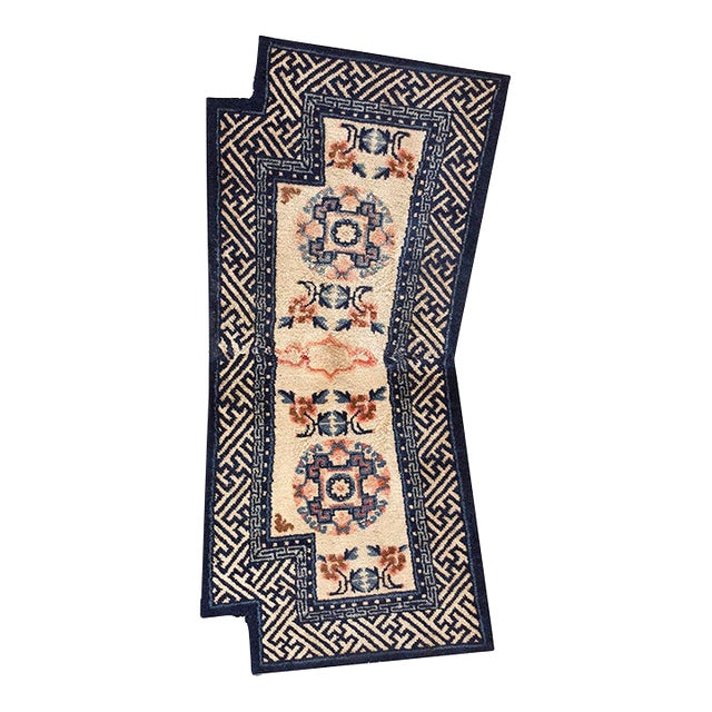 Rare and Collectable Trapping Classic Ivory and Blue Color Antique Chinese Horse Cover For Sale