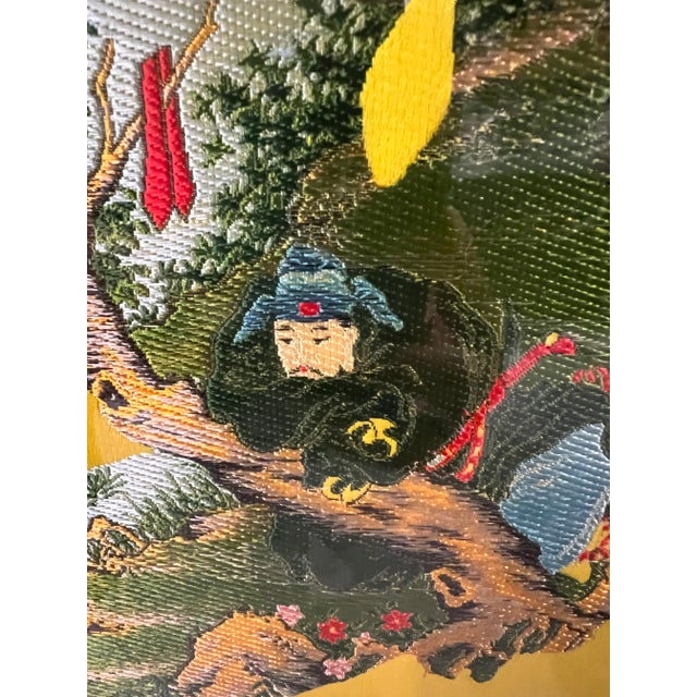 Vintage Asian Embroidery Art of the Eight Immortals Celebrating Longevity For Sale - Image 4 of 11