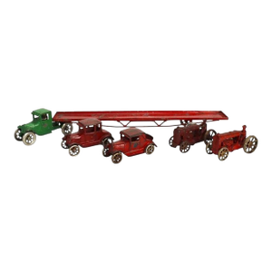 6-Piece Arcade Cast Iron & Pressed Steel Car Carrier Truck Cars & Tractors C1920