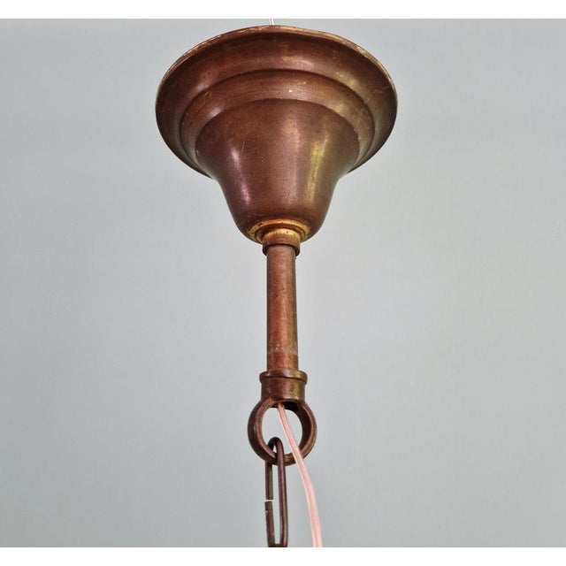 Art Deco Pendant Light in Frosted Clear Glass, 1930s For Sale - Image 11 of 15