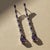 Modern Amethyst Long Drop Earrings, Silver, Gold, Pair For Sale - Image 3 of 7