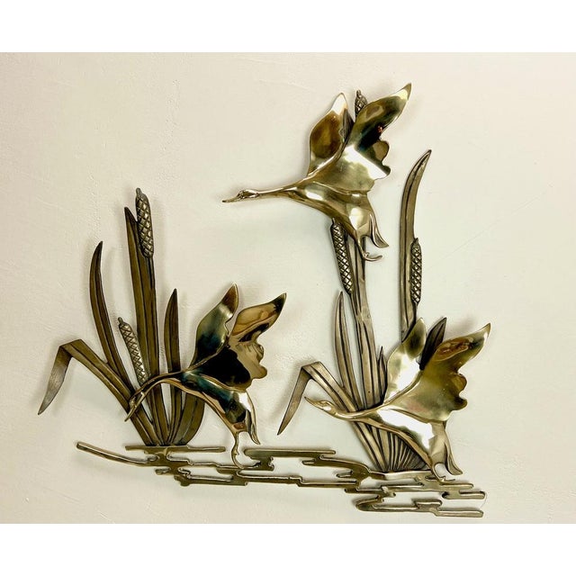 Brass Wall Decorative with Ducks & Birds, 1960s For Sale - Image 14 of 14