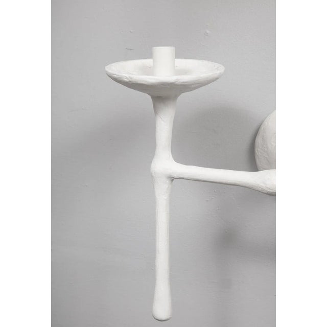 Bespoke Double-Arm Plaster Sconces - a Pair For Sale - Image 9 of 11