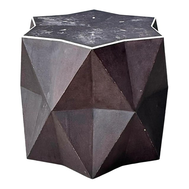 Vintage Faceted Shagreen Accent Table For Sale